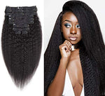 Human Hair Clip In Extensions | Straight; Kinky Straight, 3B-4C