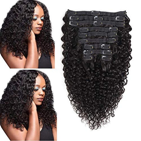 Human Hair Clip In Extensions | Straight; Kinky Straight, 3B-4C