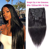 Human Hair Clip In Extensions | Straight; Kinky Straight, 3B-4C